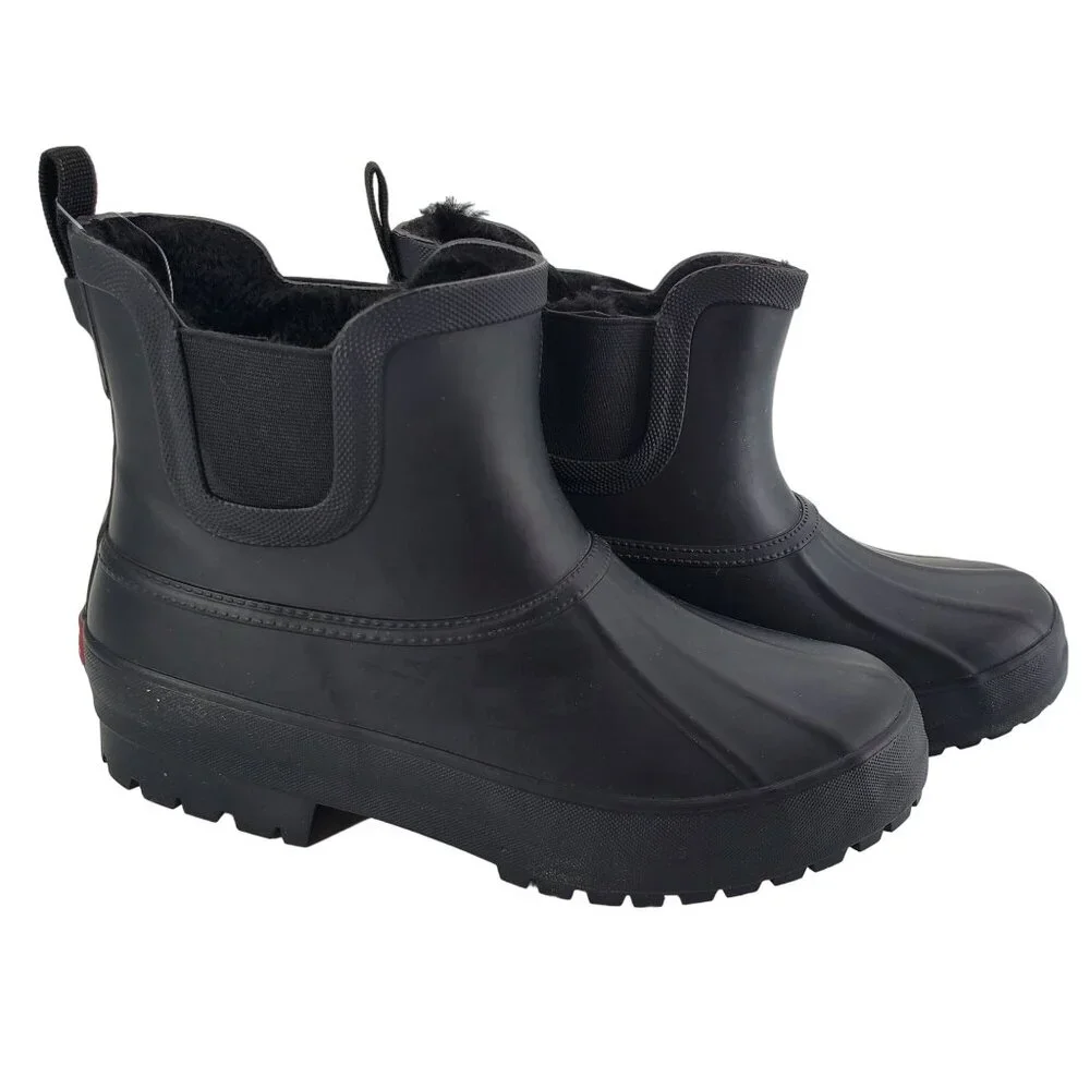 Chooka 6 Snow Boots Winter Duck Chelsea Faux Fur Shoes Waterproof Ankle Rainboot